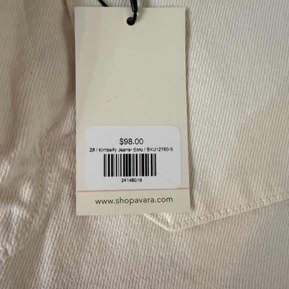 Avara Just Black Denim Cream Pants - Picture 5 of 5